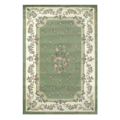 Floral Handmade Tufted Wool Sage/Ivory Rug | Wayfair North America