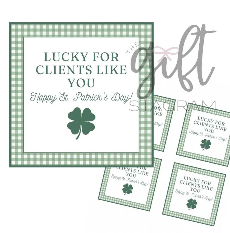 Lucky That You're My Client St. Patrick's Day Gift Tag | DIGITAL DOWNLOAD | St. Patrick's Day Gif... | Etsy (US)