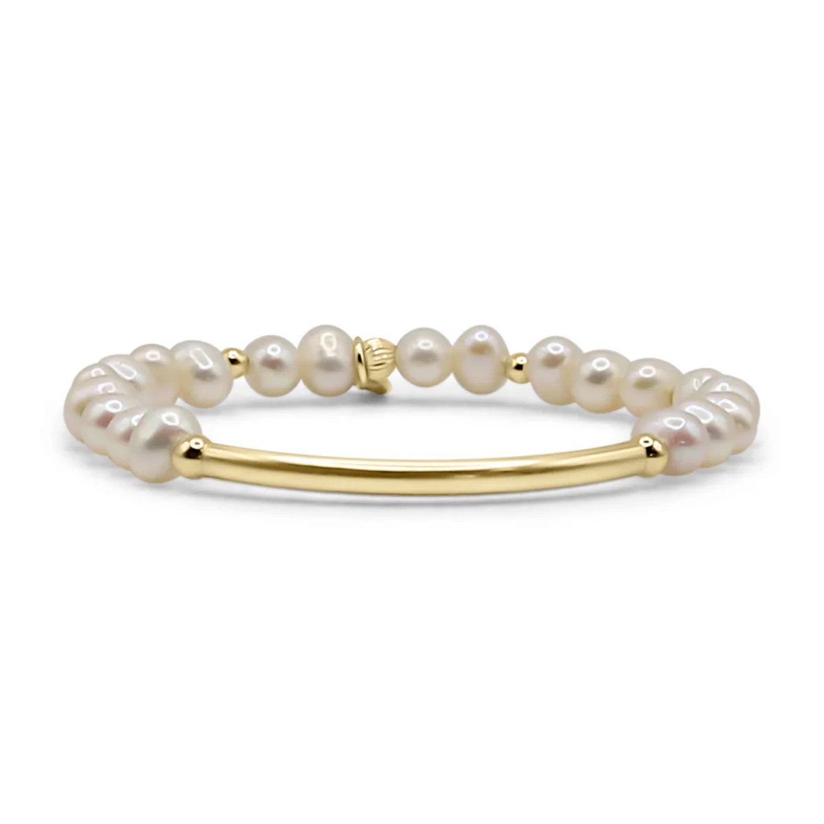 Della Bracelet – Freshwater Pearl & Gold-Filled Stretch Bracelet | Bowood Lane