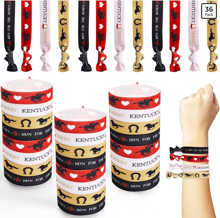 36 Pcs Kentukey Derby Hair Ties Derby Riding Suit Horse Horseshoe Hairpins Derby Hair Accessories... | Amazon (US)