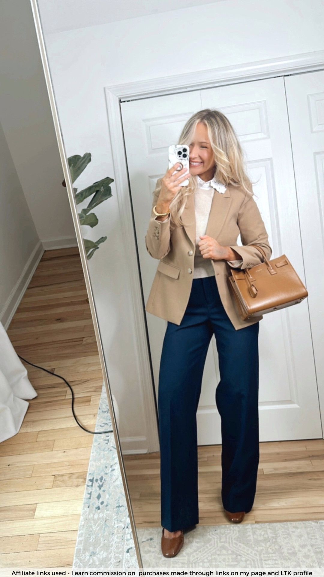 Capsule work wardrobe spring

Camel blazer
Cashmere sweater tee
Navy blue pants for work
Classy work style
Office outfit
Workwear

#LTKWorkwear