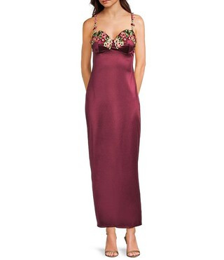 B. Darlin Adjustable Spaghetti Straps Sweetheart Neckline Floral Lace Dress | Dillard's | Dillard's