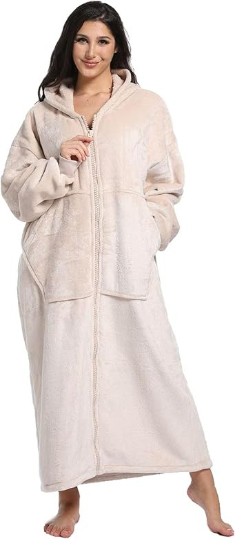 Oversized Wearable Blanket Sweatshirt for Women Men,Warm Cozy Fleece Sherpa Hooded Blanket with D... | Amazon (US)