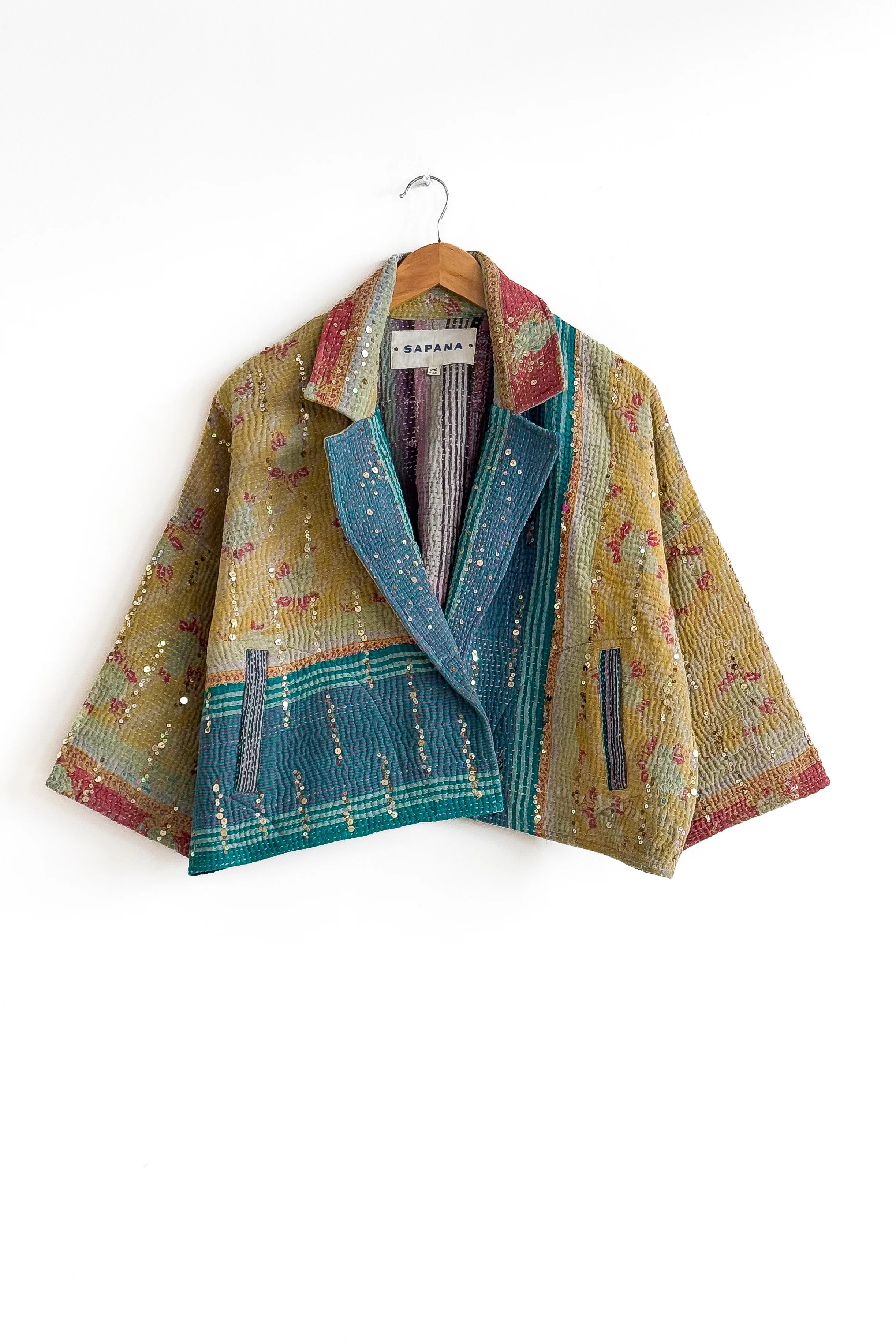 Vintage Kantha Blanket Coat The Round Top Blanket Coat | Sapana