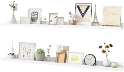 Heimlove Long Floating Shelves, 48 Inches Wall Shelves Set of 2 Picture Ledge Shelf, Wood Shelves... | Amazon (CA)