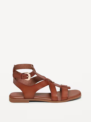 Faux-Leather Gladiator Sandals for Women | Old Navy (US)