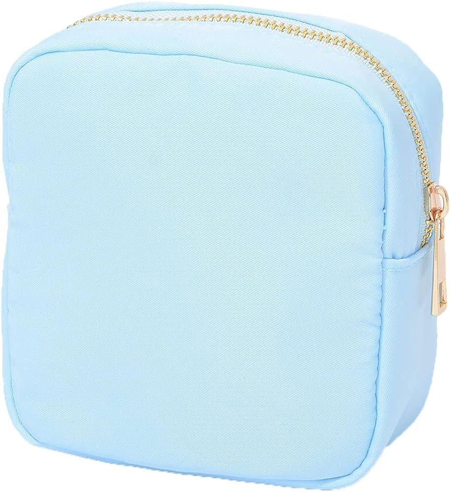 Kaymey Cosmetic Bag Makeup Pouch Bag Case Nylon Travel Zipper (Blue, M) | Amazon (US)