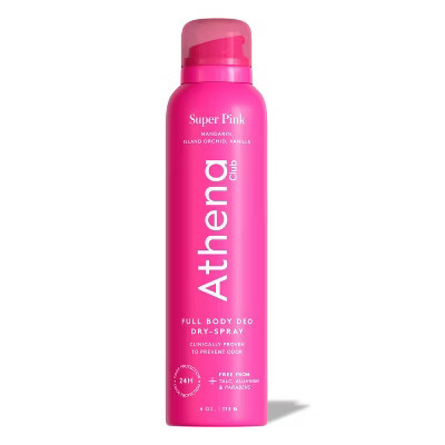 Athena Club Dry Touch Deo Body Spray Super Pink - 4oz: Under Arm Spray, Fresh Scent | Target