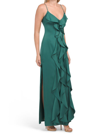 Sleeveless Ruffle Column Gown | TJ Maxx