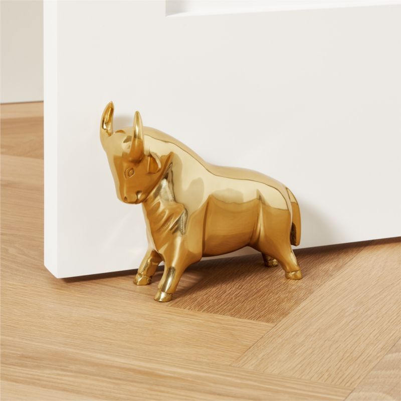 Pascal The Bull Gold Doorstop-Bookend + Reviews | CB2 | CB2
