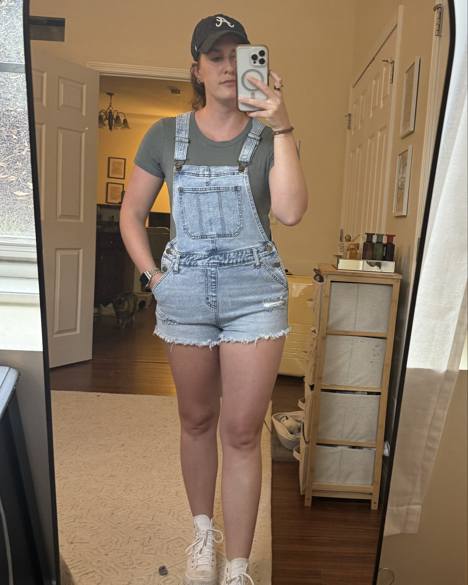 I’m pretty sure this is the Pinterest outfit that has come up for the last 15 years when you search “cute casual baseball game outfit” - all staples thrown together to make a cute and comfy summer outfit. 

braves // ball cap // overalls // target // converse // platform // white sneakers // high tops // baseball // target // Amazon // hat // curly hair 

#LTKShoeCrush #LTKFindsUnder50 #LTKStyleTip