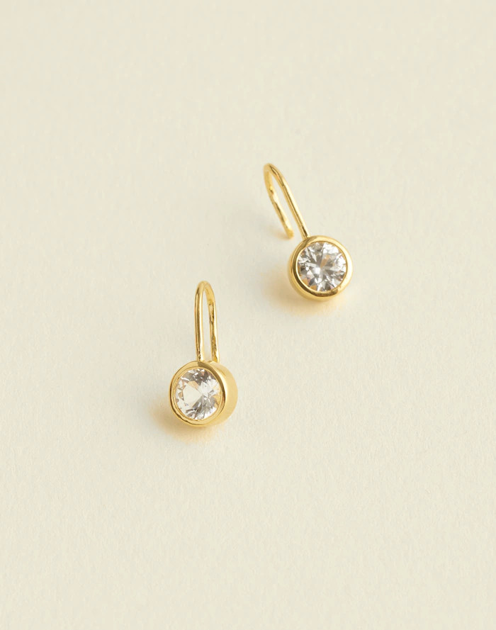 Demi-Fine Bezel Large Drop Earrings | Madewell