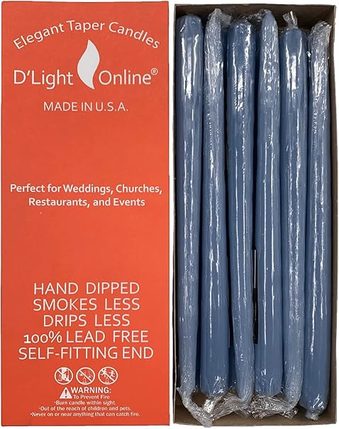 Amazon.com: D'light Online Elegant Taper Premium Quality Candles, Hand-Dipped, Dripless and Smoke... | Amazon (US)