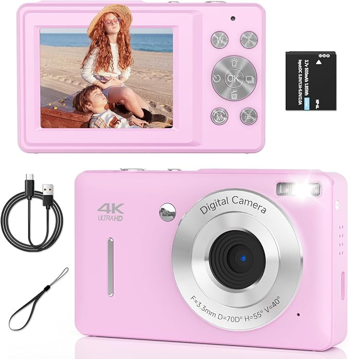 Digital Camera, FHD 1080P Digital Camera for Kids, Vintage Digital Camera with 16X Zoom, Face Det... | Amazon (US)