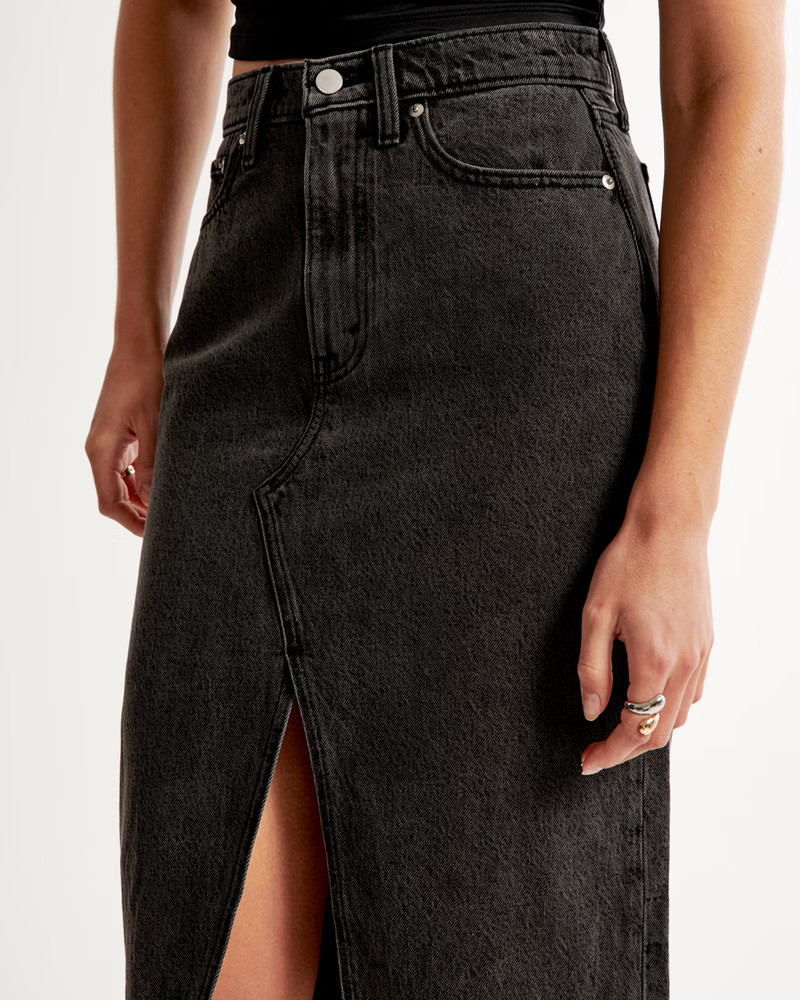 Denim Midi Skirt | Abercrombie & Fitch (US)