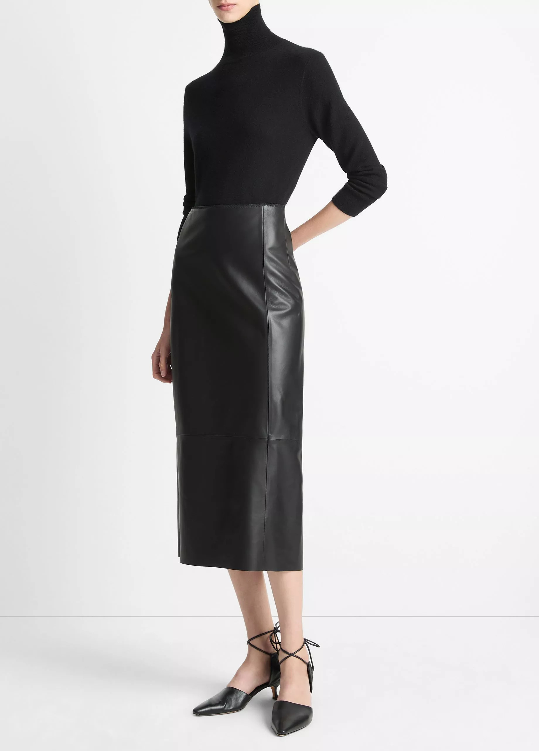 Buy Leather Straight Skirt for USD 1398.00 | Vince | Vince LLC