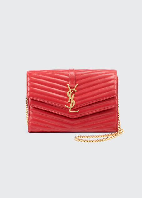 Saint Laurent Sulpice Double Flap Crossbody Wallet on a Chain | Bergdorf Goodman