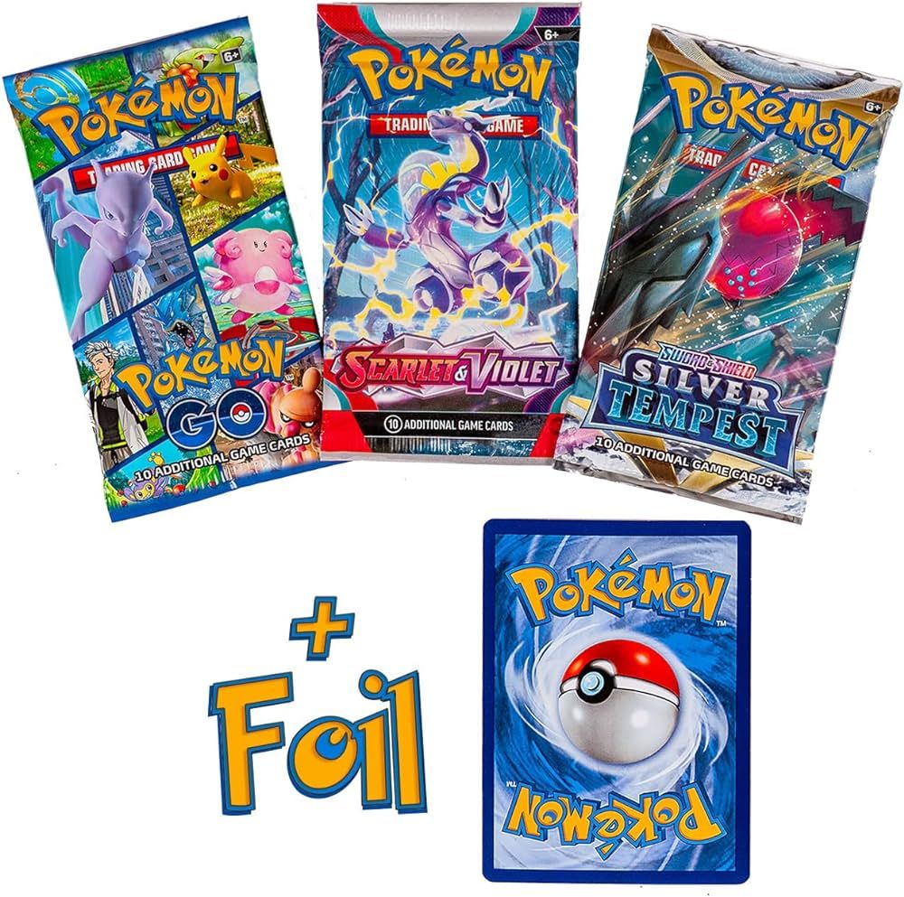 Pokemon TCG: 3 Booster Packs & 1 Random Foil | Includes 3 Blister Packs of Random Cards & 1 Indiv... | Amazon (US)