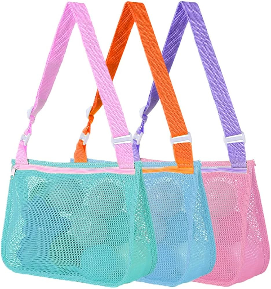 Orga'Neat Mesh Beach Shell Bag for Kids Sea Shell Collecting, Sand & Water Falls Through, Fast Dr... | Amazon (US)