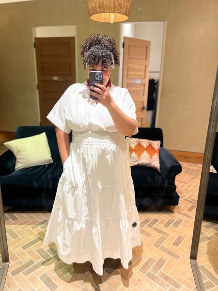White maxi shirt dress that screams summer. 

I’m in my true size XL. 

And it’s part of the extra 40% off sale so is under $100!

#LTKSeasonal #LTKsalealert #LTKfindsunder100