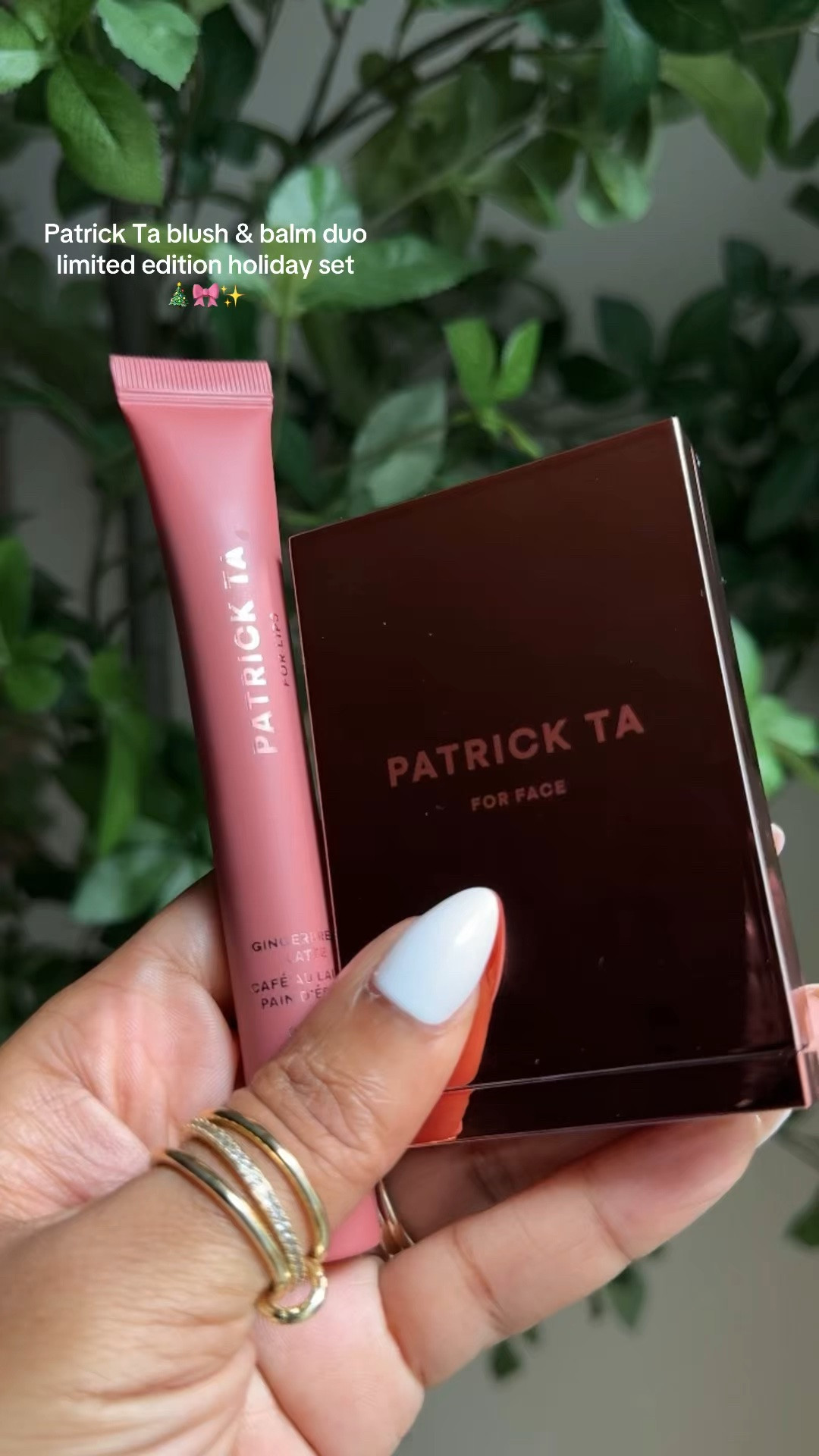Patrick Ta Beauty blush and balm holiday set! The lip balm smells just like gingerbread!!