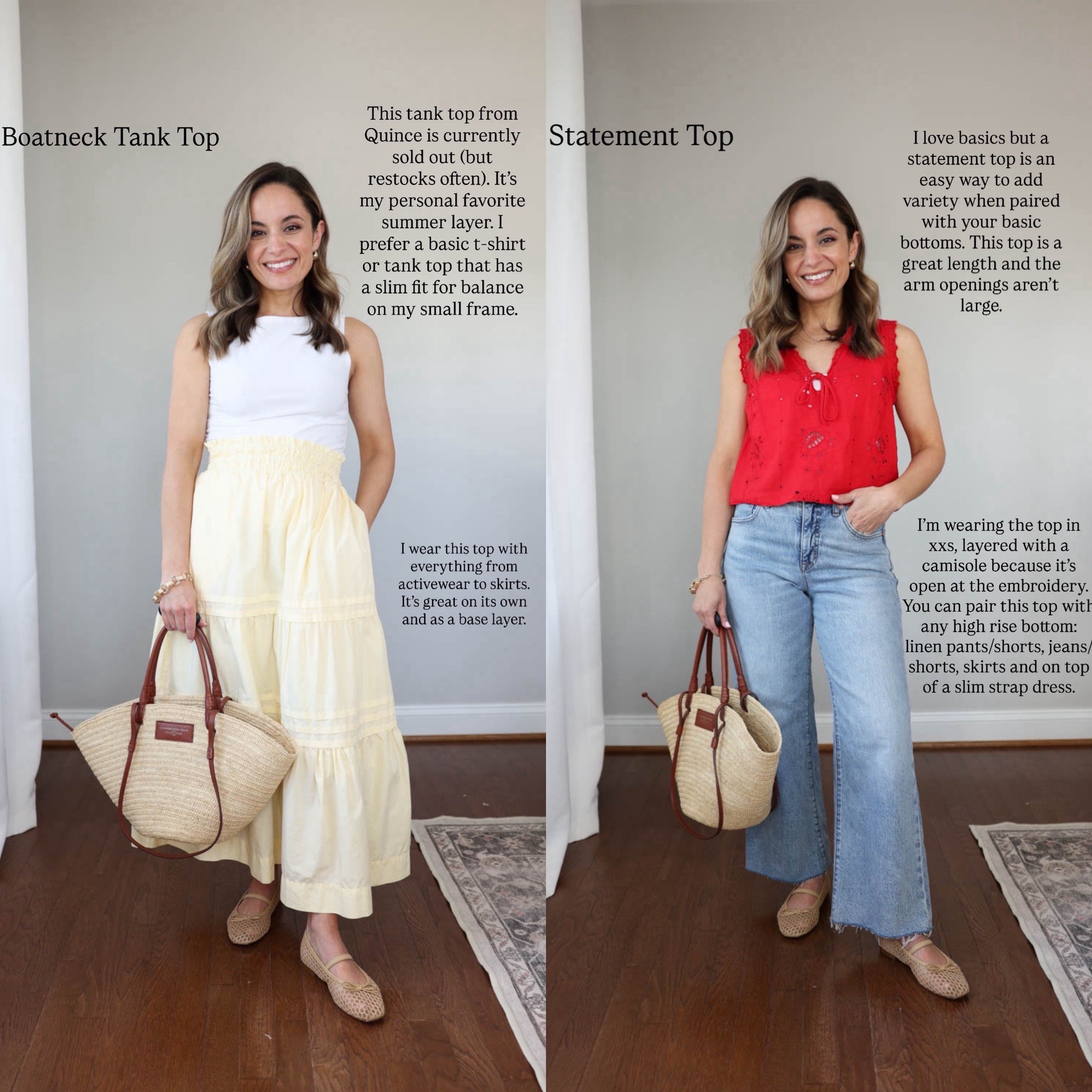 If I was building my summer wardrobe from scratch, these are the 10 items I would buy first! 

Cotton skirt (Quince): xs 
Light wash jeans (J.Crew Factory): 24 classic | 26.5” inseam | they also come in petite with a 24.5”
Inseam 
Boatneck top (Quince): xs 
Statement top (Gap): xxs 
Woven flats (J.Crew Factory): tts, also linked a similar 

My measurements for reference: I’m 4’10” and 105lbs. My bust, waist, and hip measurement is 32”, 24”, and 36”.

#LTKPetite
