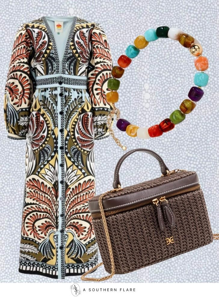 These vibrant pieces are perfect for summer! Check out this colorful dress, chic bag, and stateme... | Amazon (US)