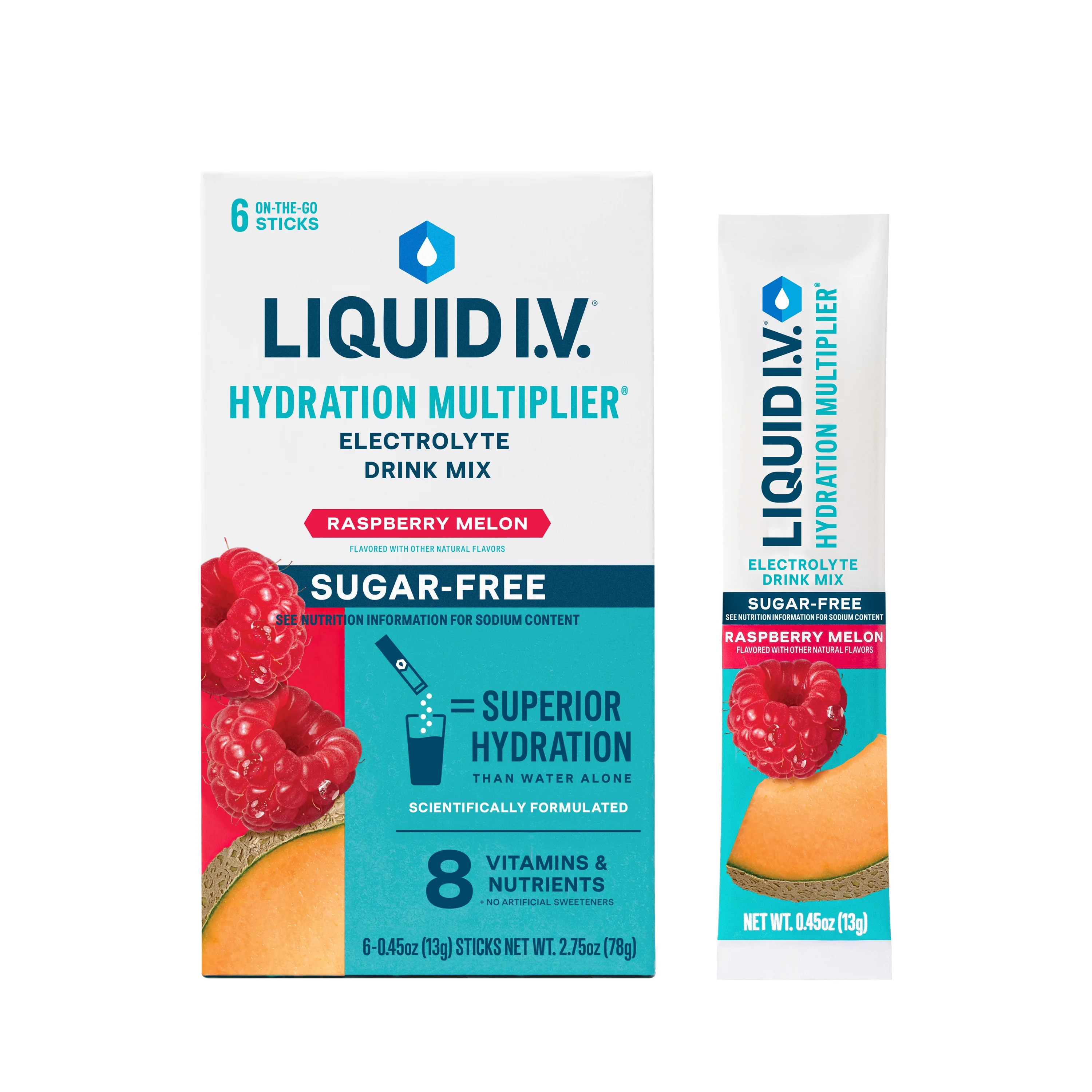 Liquid I.V.® Raspberry Melon Sugar-Free Hydration Multiplier® Powdered Electrolyte Drink Mix, 6... | Walmart (US)