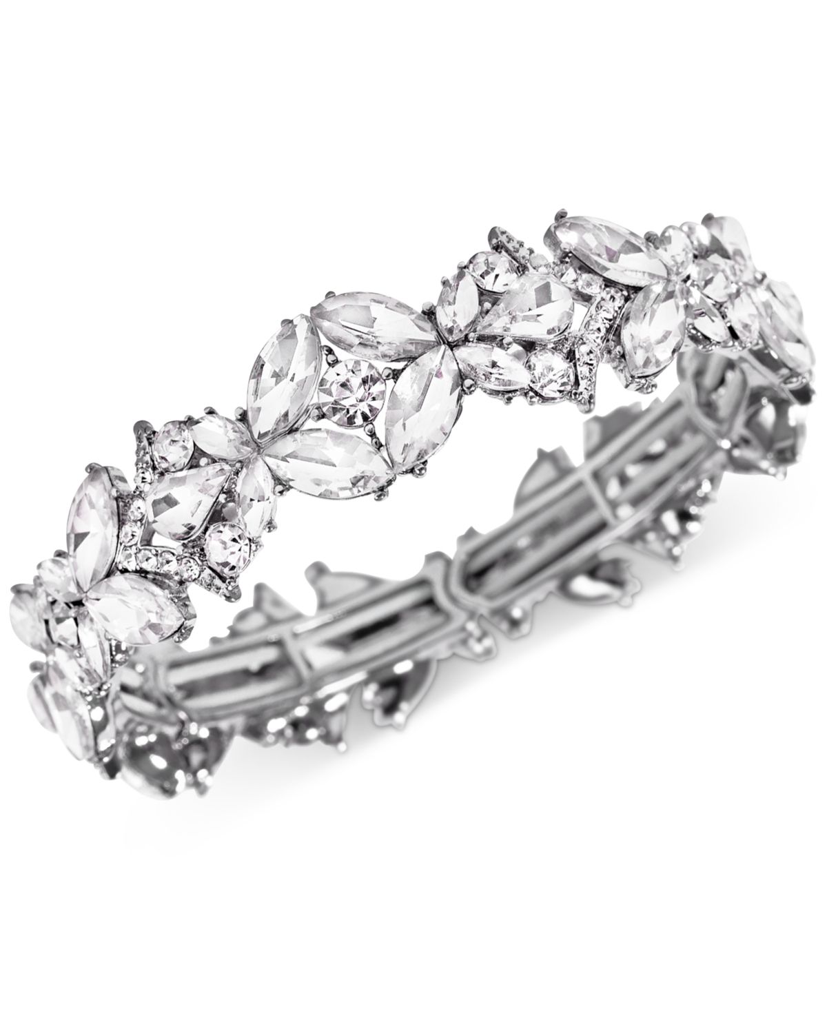 Inc International Concepts Silver-Tone Mixed Crystal Stretch Bracelet, Created for Macy's | Macys (US)