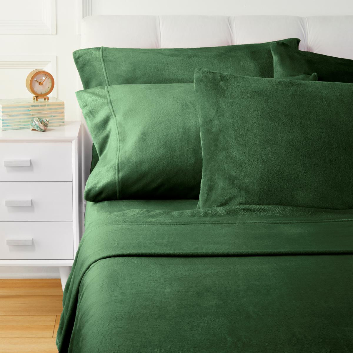 Warm & Cozy Glitter Hem Plush Sheet Set with Extra Pillowcases - 20462793 | HSN | HSN