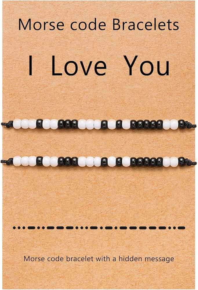 Desimtion Couples Bracelets, I Love You Morse Code Bracelet, Valentines Day Gifts for Boyfriend, ... | Amazon (US)