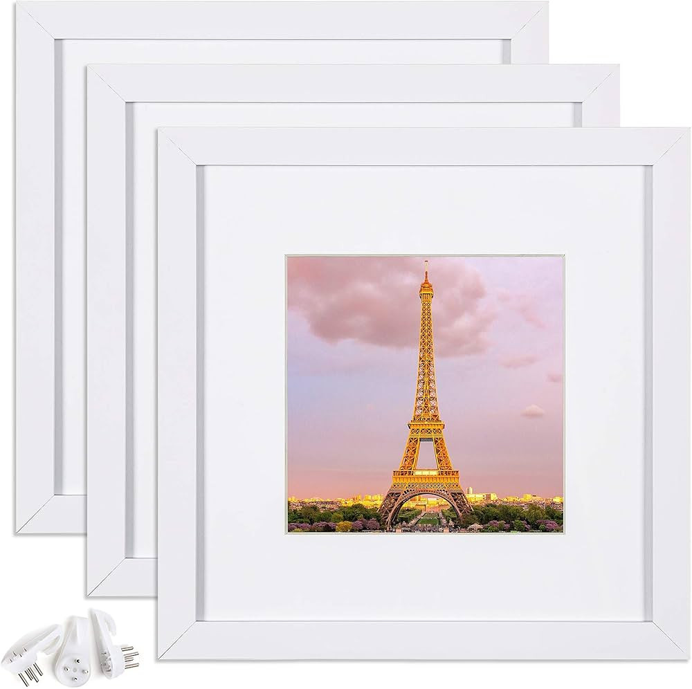 upsimples 12x12 Picture Frame Made of High Definition Glass, Display Pictures 8x8 with Mat or 12x... | Amazon (US)