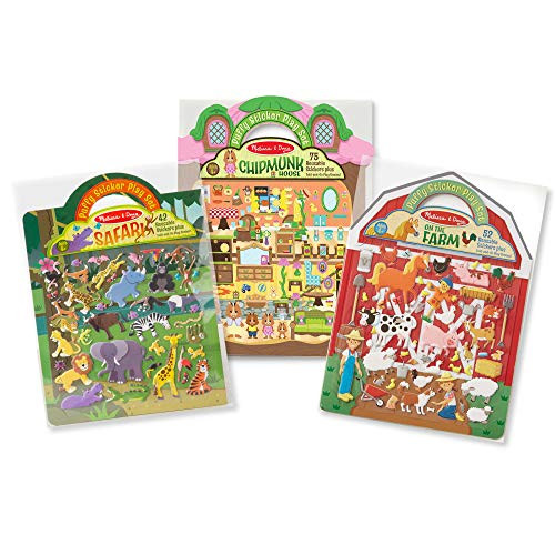 Melissa & Doug Puffy Sticker Activity Books Set - Farm, Safari, and Chipmunk - Reusable Stickers,... | Amazon (US)