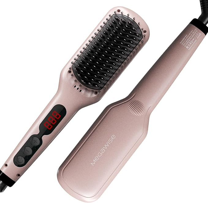 MEGAWISE Pro Ceramic Ionic Hair Straightener Brush for Home Salon | MCH Fast 20s Heating Tech wit... | Amazon (US)