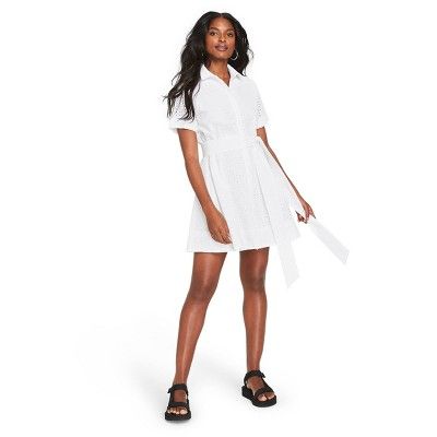 Women's Eyelet Shirtdress - Lisa Marie Fernandez for Target (Regular & Plus) White | Target