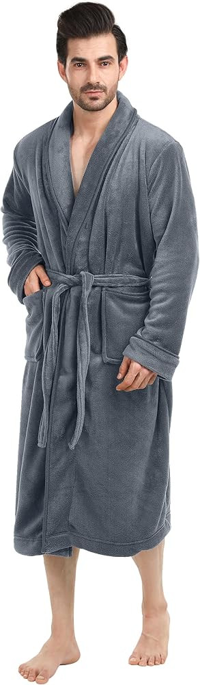 NY Threads Mens Robe, Luxury Plush Fleece Mens Bathrobe, Spa Bath Robe for Men | Amazon (US)