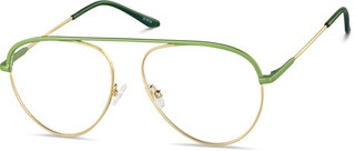 Zenni Vintage Aviator Glasses Green Stainless Steel Full Rim Frame | Zenni Optical (US & CA)