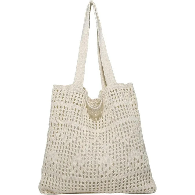 Women's Crochet Tote Bag Hollow Out Summer Shopping Bags Shoulder Handbags | Walmart (US)