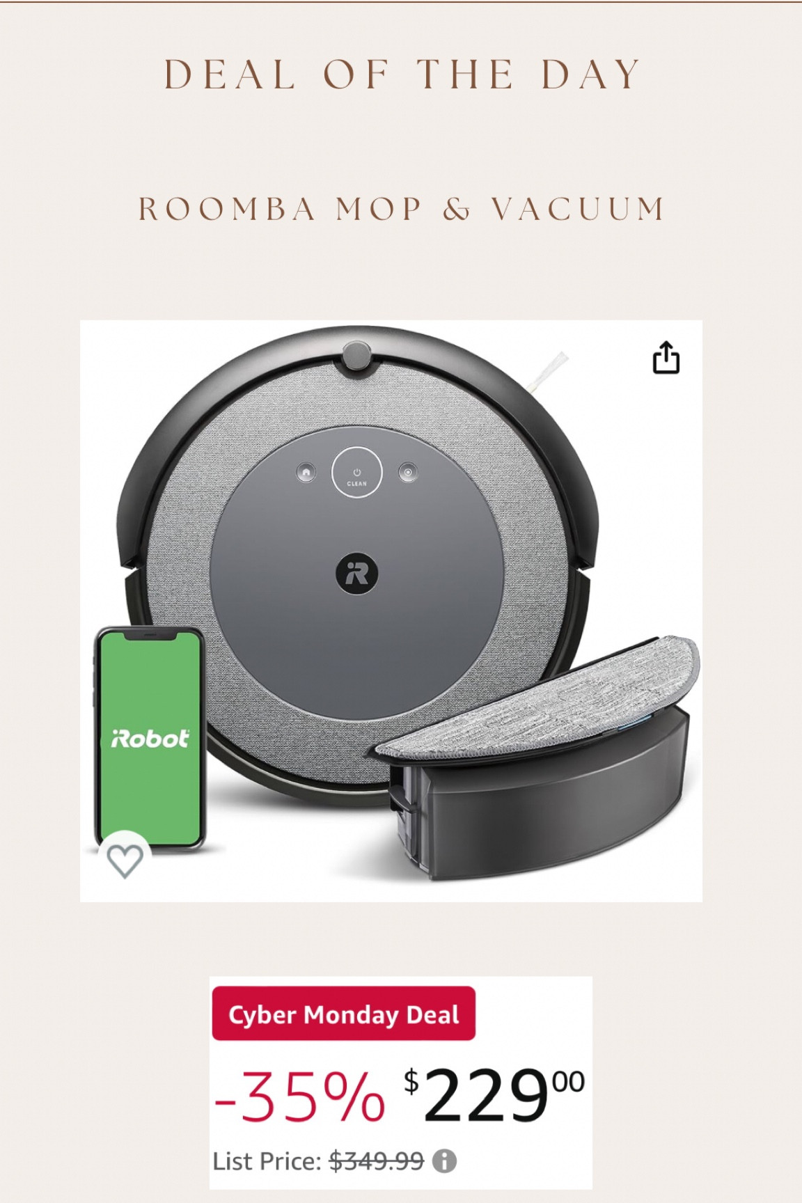 Best deal for roomba mop & vacuum!!! 

#LTKhome #LTKsalealert #LTKCyberWeek