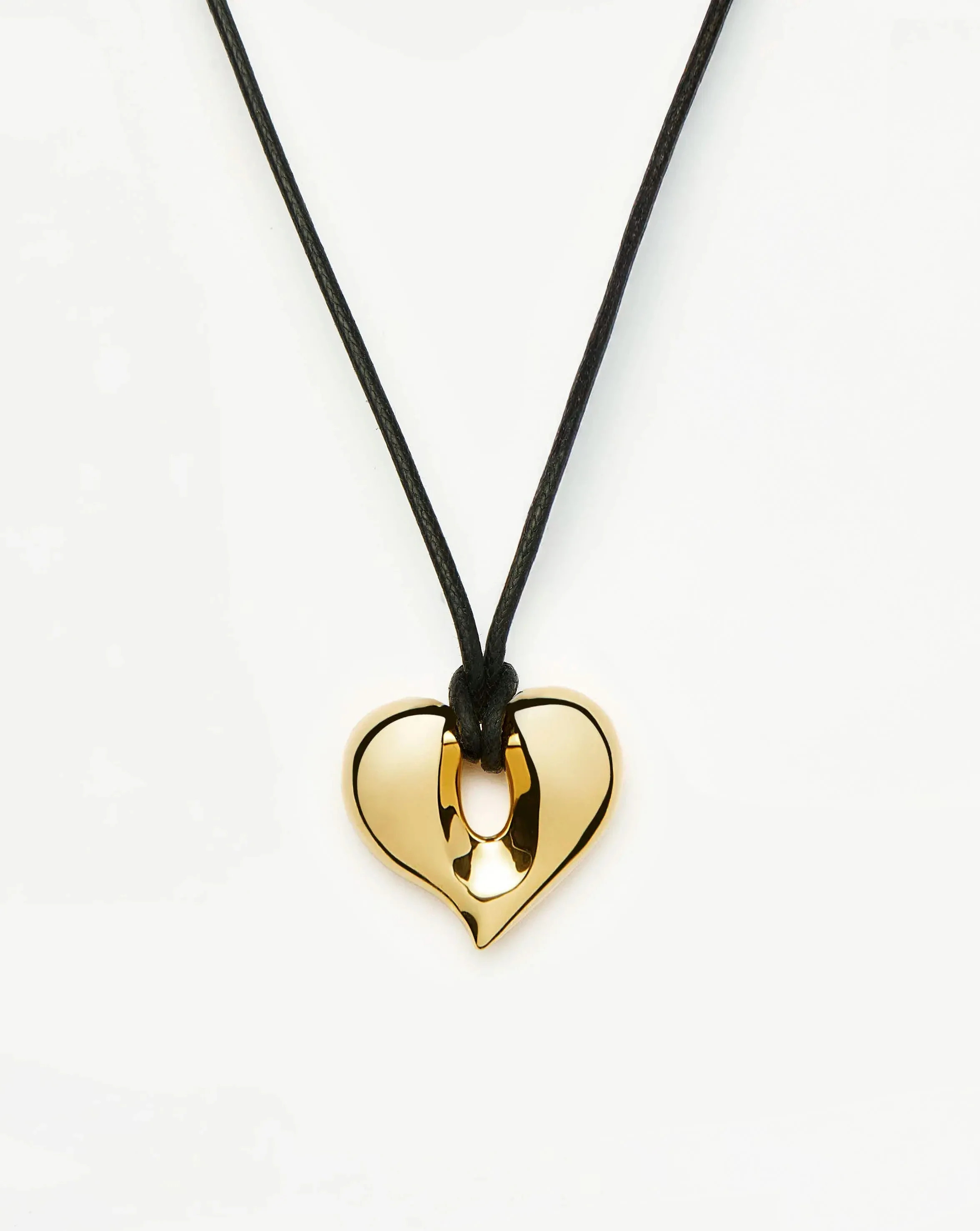 Molten Heart Gold Pendant Cord Necklace | Missoma US | Missoma US