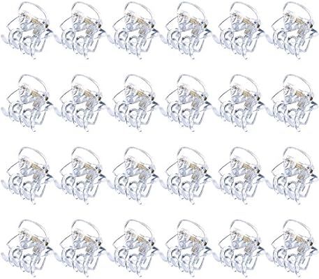 24 Pieces Mini Hair Clips Plastic Hair Claws Pins Clamps for Girls and Women (Clear) | Amazon (US)