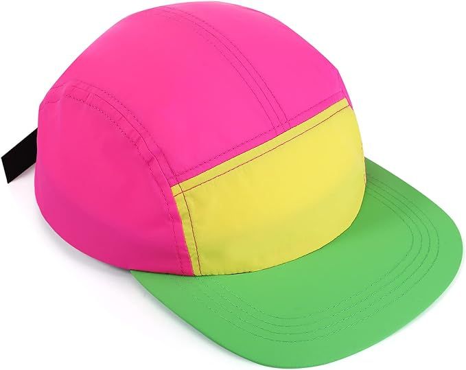 Cindeer 80s 90s Neon Hat Nylon Cap Retro Adjustable Cap for Women Men 80s Costumes Accessories 90... | Amazon (US)