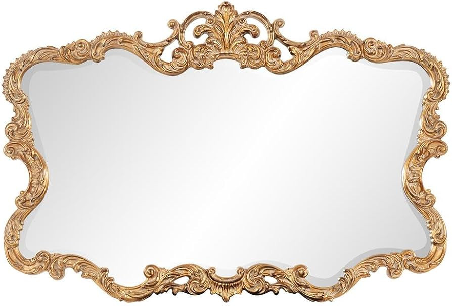 Howard Elliott Antiqued Talida Gold Ornate Mirror for Wall, Large Focal Point Rectangular Bedroom... | Amazon (US)