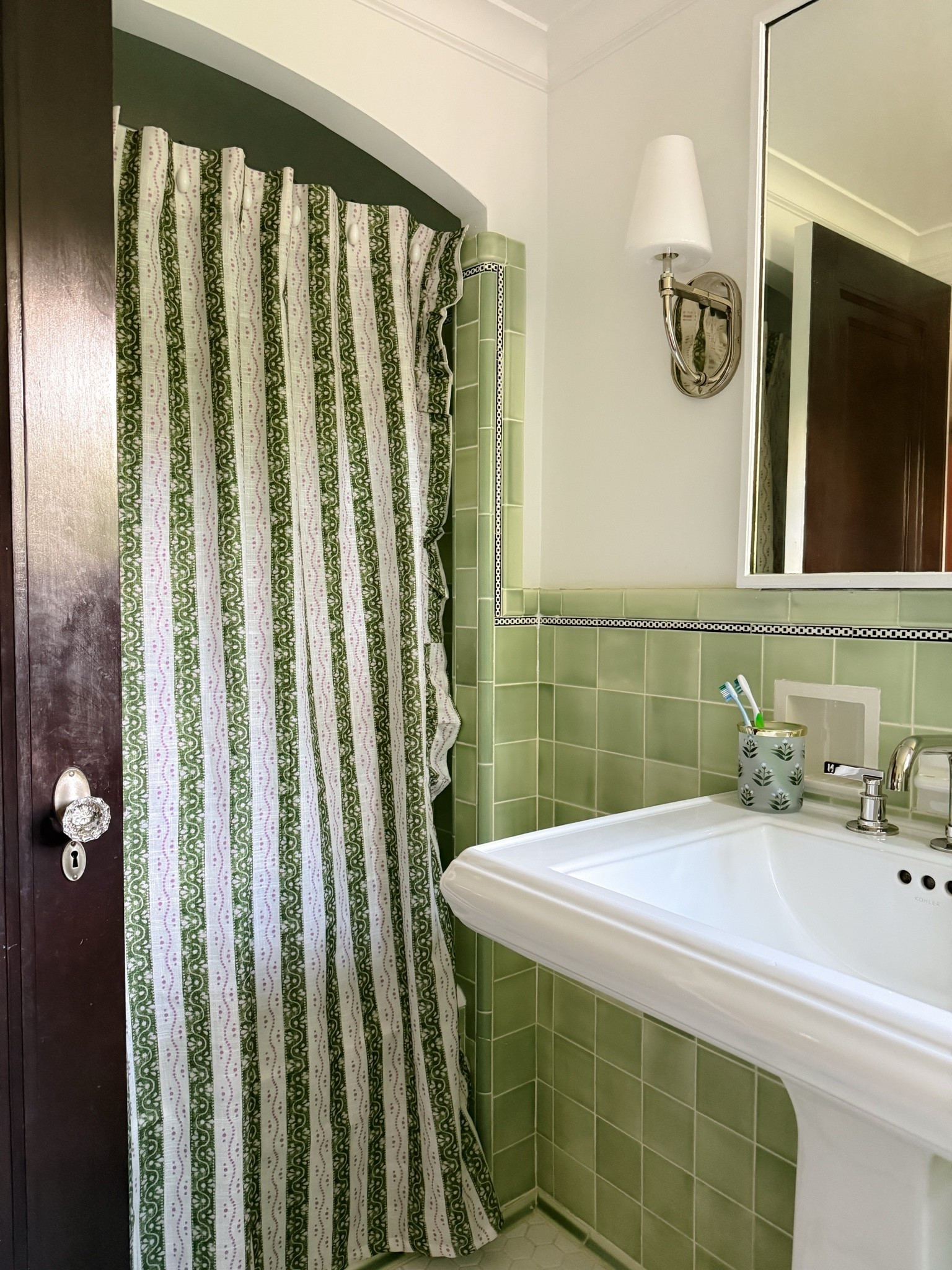 Just saw that our shower curtain is on sale! The ruffles and print are so pretty! #bathroomrefresh #bathroomakeover

#LTKHome #LTKSaleAlert