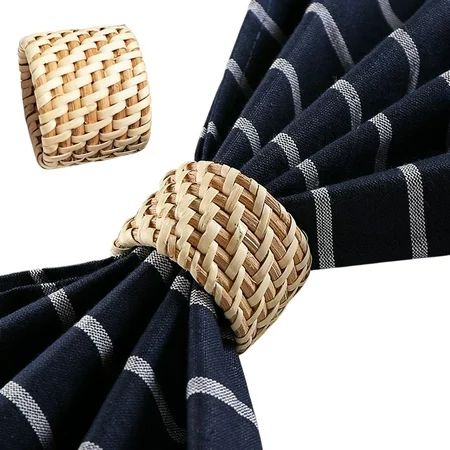 Rattan Napkin Rings | Handmade Woven Serviette Ring | Rustic Napkin Rings Holder Great Tabletop Deco | Walmart (US)