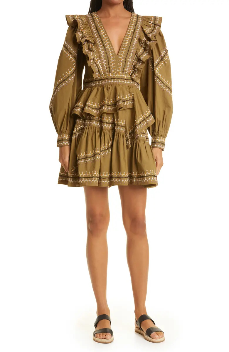 Ulla Johnson Anais Ruffle Long Sleeve Minidress | Nordstrom | Nordstrom
