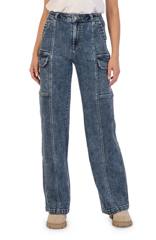 KUT from the Kloth Jodi High Waist Wide Leg Utility Jeans in Wanted at Nordstrom, Size 16 | Nordstrom
