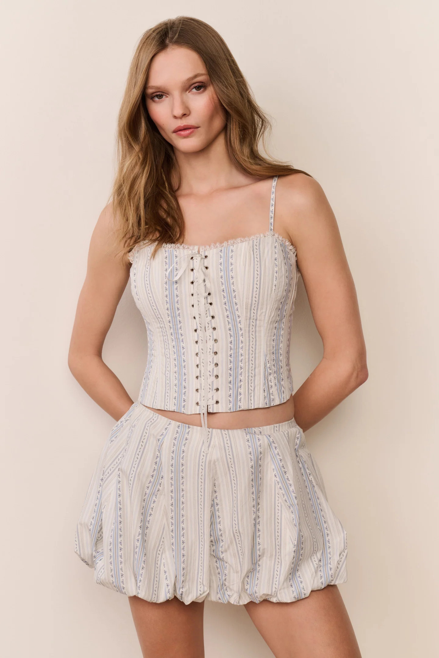 Georgeanne Cotton Mini Bubble Skirt | LoveShackFancy