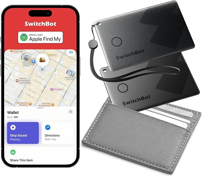 SwitchBot Slim Wallet Tracker Card (2.5mm) – Works with Apple Find My (iOS Only), Credit Card F... | Amazon (US)