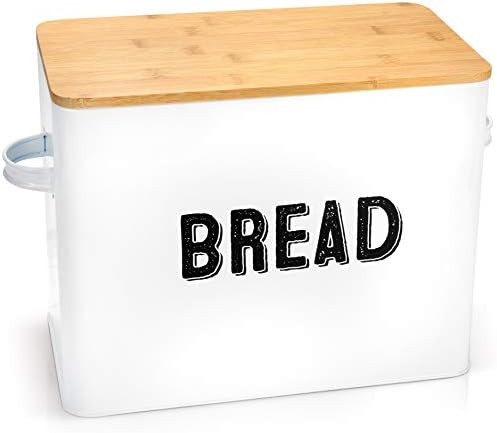Stylish Farmhouse Bread Box For Kitchen Countertop - Extra Large Breadbox Holds 2+ Loaves Of Brea... | Amazon (US)